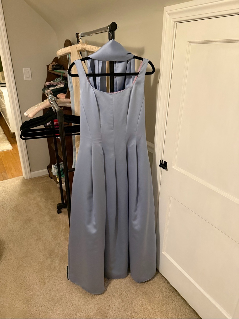 Scott McClintock Powder Blue Sleeveless Pleated Maxi Dress